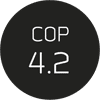 Musta ympyrä tekstillä COP 4.2