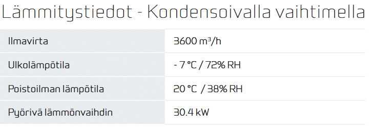 Lämmitystiedot
