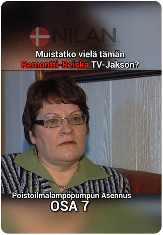 Kuvankaappaus Remonttireiska-videosta, jossa nainen kertoo parantuneen sisäilman vaikutuksista elämäänsä